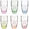 Набор из 6-ти цветных стаканов для воды RCR Ninphea 398 мл, H140 мм, хрустальное стекло, Италия