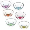 Набор из 6-ти цветных салатников RCR Ninphea 410 мл, D13 см, H71 мм, хрустальное стекло, Италия