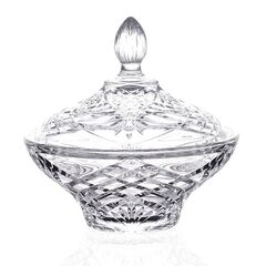 Конфетница с крышкой RCR Melodia D18 см, H10,3 см, хрустальное стекло, Италия