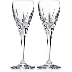 Набор из 2-х рюмок для водки RCR Carrara 80 мл, H158 мм, хрустальное стекло LUXION, Италия