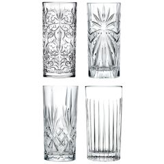 Набор из 4-х стаканов для воды RCR set Mixology 368 мл, H150 мм, хрустальное стекло, Италия
