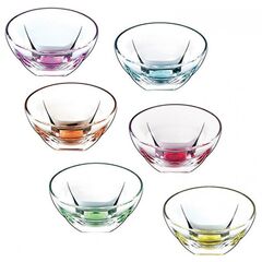 Набор из 6-ти цветных салатников RCR Ninphea 410 мл, D13 см, H71 мм, хрустальное стекло, Италия