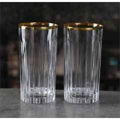 Набор из 2-х стаканов для воды RCR Timeless 440 мл, золото, Италия