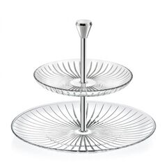 Этажерка 2-х ярусная RCR Alzatine,  H218 мм, D260/180 мм, хрустальное стекло, Италия