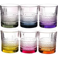 Набор из 6-ти стаканов для виски RCR Brillante Color 340мл, хрустальное стекло, Италия
