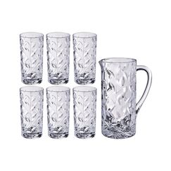 Набор для напитков "Laurus" графин 1200 мл + 6 стаканов 320 мл высота=23/14 см, RCR