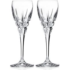 Набор из 2-х рюмок для водки RCR Carrara 80 мл, H158 мм, хрустальное стекло LUXION, Италия