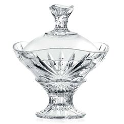 Конфетница с крышкой RCR Style Oasis D18 см, H13,6 см, хрустальное стекло, Италия