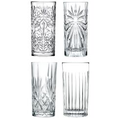 Набор из 4-х стаканов для воды RCR set Mixology 368 мл, H150 мм, хрустальное стекло, Италия