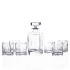 Набор из 7-ми предметов для виски RCR Timeless Style: Графин 750 мл, стаканы 360 мл, хрустальное стекло, Италия