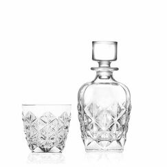 Набор из 7-ми предметов для виски RCR Timeless Style: Графин 750 мл, H190 мм и 6 стаканов 310 мл, H86 мм, хрустальное стекло, Италия