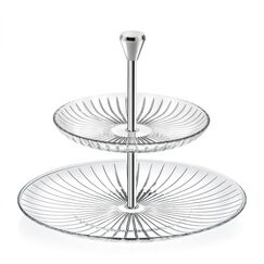 Этажерка 2-х ярусная RCR Alzatine,  H218 мм, D260/180 мм, хрустальное стекло, Италия