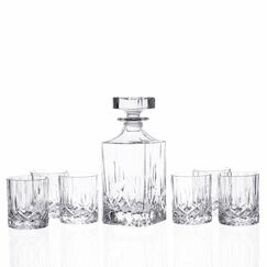 Набор из 7-ми предметов для виски RCR Opera: штоф 750 мл, 6 стаканов 210 мл, хрустальное стекло, Италия