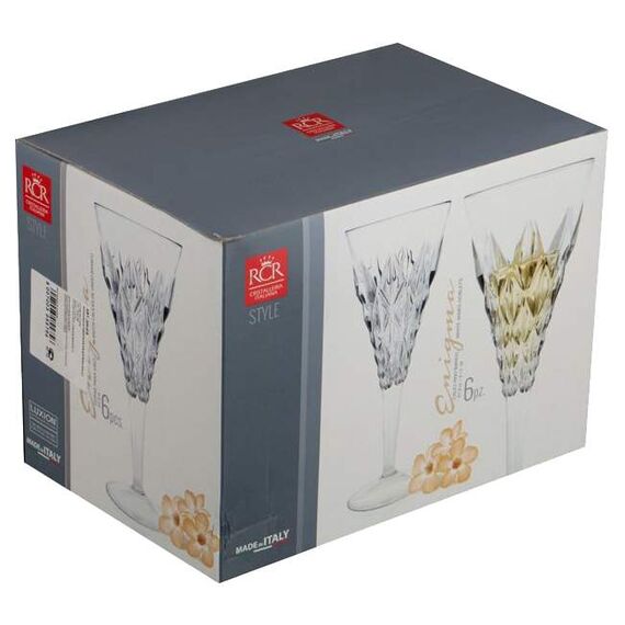 Набор из 6-ти бокалов для коктейля RCR Enigma 270 мл, хрустальное стекло, Италия, изображение 10