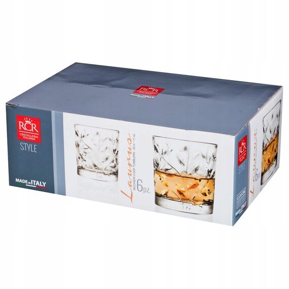 Набор из 6-ти стаканов Олд фэшн RCR Style Laurus 330 мл, хрустальное стекло, Италия, изображение 6