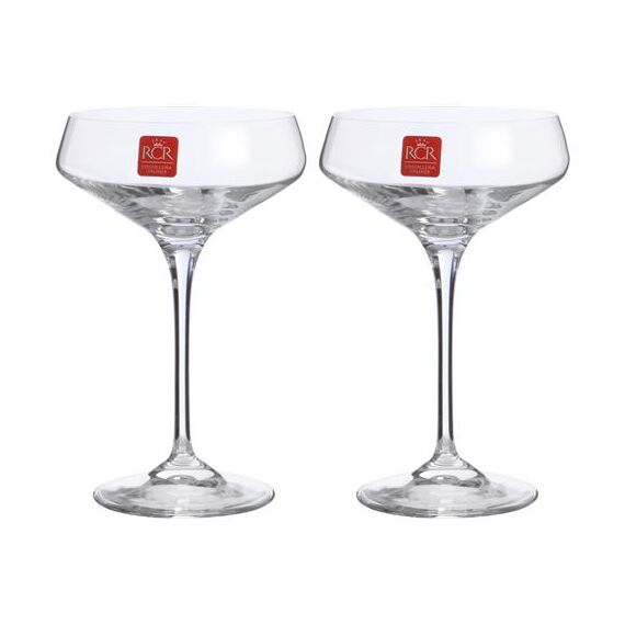 Набор из 6-ти бокалов-блюдец для шампанского RCR Luxion Aria 330 мл, хрустальное стекло,, изображение 5