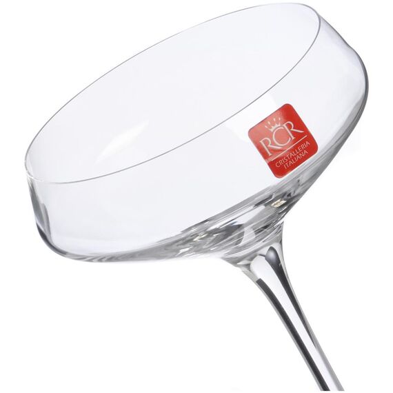 Набор из 6-ти бокалов-блюдец для шампанского RCR Luxion Aria 330 мл, хрустальное стекло,, изображение 4