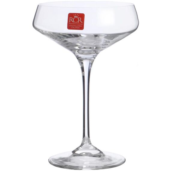 Набор из 6-ти бокалов-блюдец для шампанского RCR Luxion Aria 330 мл, хрустальное стекло,, изображение 2