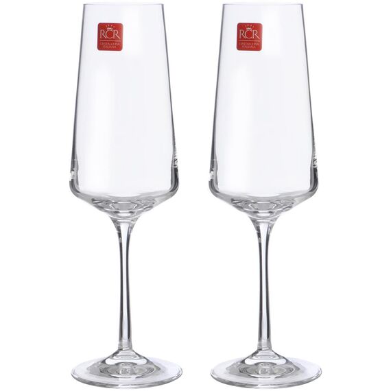 Набор из 6-ти бокалов-флюте для шампанского RCR Luxion Aria 350 мл, хрустальное стекло, Италия, изображение 5
