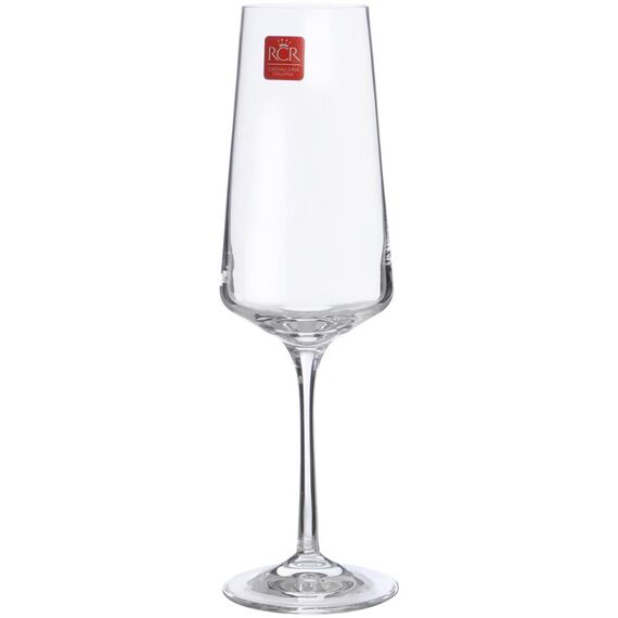 Набор из 6-ти бокалов-флюте для шампанского RCR Luxion Aria 350 мл, хрустальное стекло, Италия, изображение 2