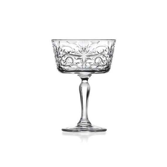 Набор из 6-ти бокалов-блюдец для шампанского RCR Luxion Tattoo 260 мл, хрустальное стекло, Италия