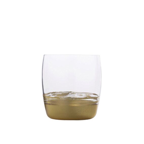 Набор из 6-ти стаканов для воды RCR Prestige Leaf Gold 410 мл, Италия