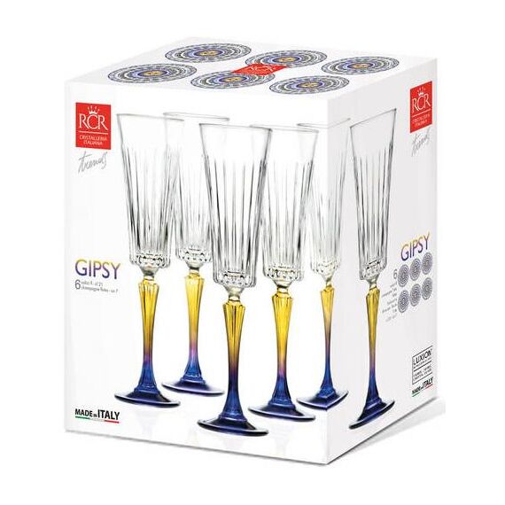 Набор из 6-ти бокалов RCR Style Gipsy 210 мл, хрустальное стекло, Италия, изображение 3