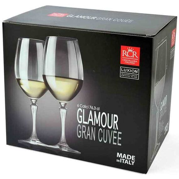 Набор из 6-ти бокалов для вина RCR Luxion Gran Cuvee Glamour 760 мл, хрустальное стекло,, изображение 4