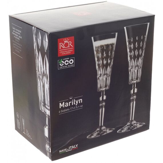 Набор из 6-ти бокалов 170 мл RCR Marilyn, хрустальное стекло, Италия, изображение 7