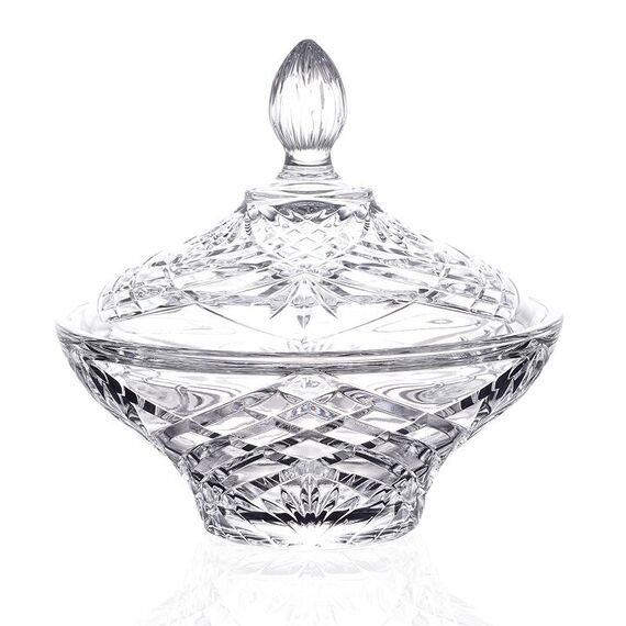 Конфетница с крышкой RCR Melodia D18 см, H10,3 см, хрустальное стекло, Италия