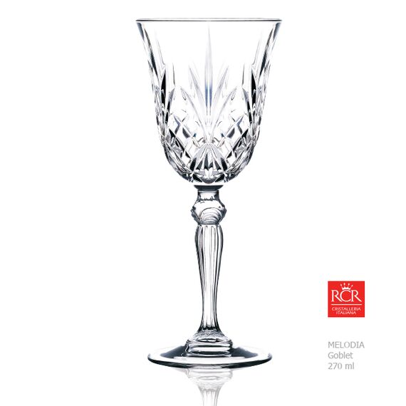 Набор из 6-ти бокалов для красного вина RCR Style Melodia 270 мл, хрустальное стекло, Италия, изображение 2