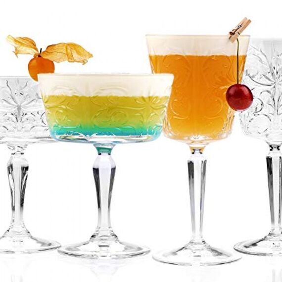 Набор из 6-ти бокалов-блюдец для шампанского RCR Luxion Tattoo 260 мл, хрустальное стекло, Италия, изображение 3