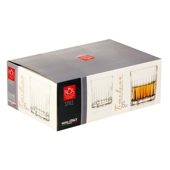 Набор из 6-ти стаканов Олд Фэшн RCR Style TimeLess 360 мл, хрустальное стекло, Италия, изображение 5