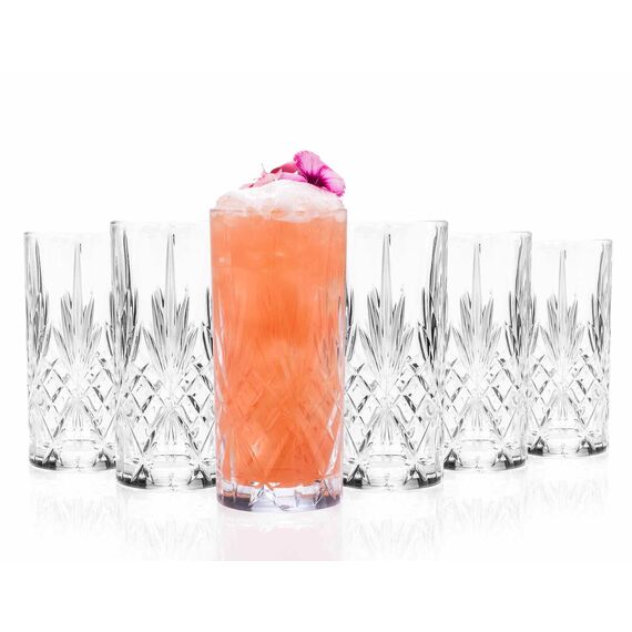 Набор из 6-ти стаканов Хайбол RCR Style Melodia 360 мл, хрустальное стекло, Италия, изображение 5