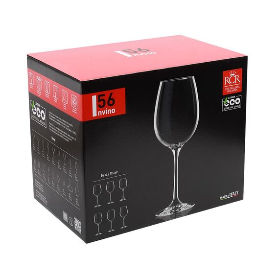 Набор из 6-ти бокалов для вина RCR Luxion Invino 560 мл, хрустальное стекло, Италия, изображение 3