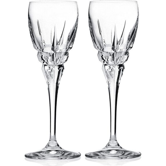 Набор из 2-х рюмок для водки RCR Carrara 80 мл, H158 мм, хрустальное стекло LUXION, Италия