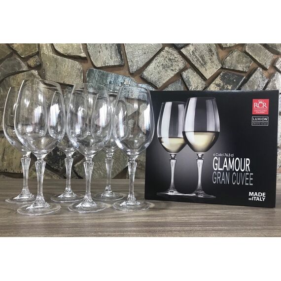 Набор из 6-ти бокалов для вина RCR Luxion Gran Cuvee Glamour 760 мл, хрустальное стекло,, изображение 2