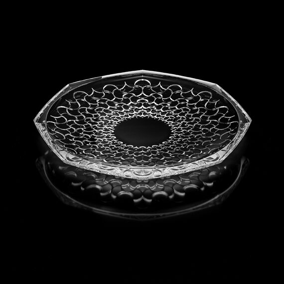 Блюдо круглое RCR ARABESQUE D30 см, H2,4 см, хрустальное стекло, Италия, изображение 3