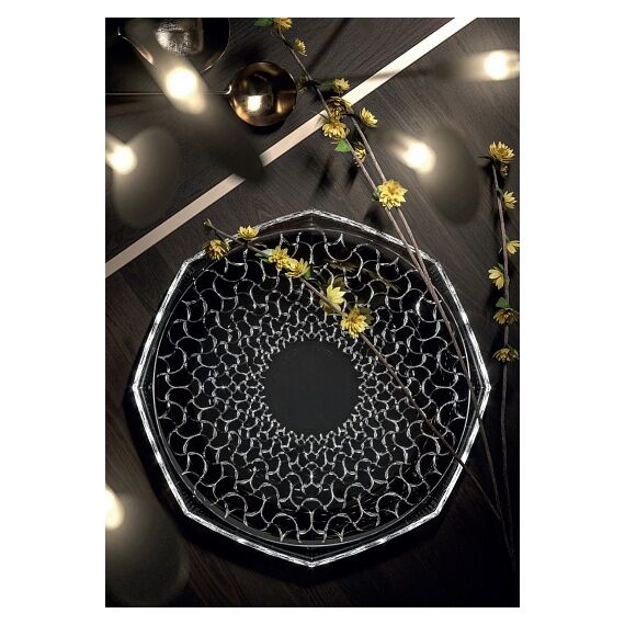 Блюдо круглое RCR ARABESQUE D30 см, H2,4 см, хрустальное стекло, Италия, изображение 5