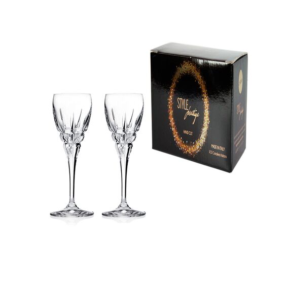 Набор из 2-х рюмок для водки RCR Carrara 80 мл, H158 мм, хрустальное стекло LUXION, Италия, изображение 5