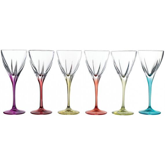 Набор из 6-ти бокалов для вина RCR Fusion Color 210 мл, D83 мм, H190 мм, хрустальное стекло, Италия, изображение 2