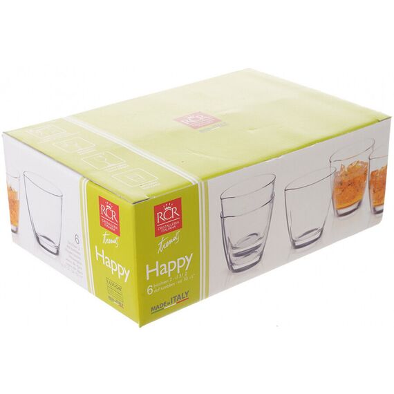 Набор из 6-ти стаканов RCR Happy 310 мл, H93 мм, стекло, Италия, изображение 5