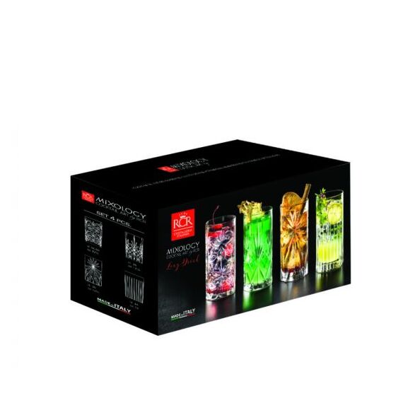 Набор из 4-х стаканов для воды RCR set Mixology 368 мл, H150 мм, хрустальное стекло, Италия, изображение 5