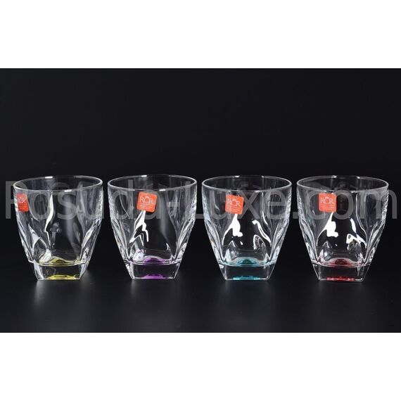 Набор из 4-х цветных стаканов RCR Gems 320 мл, D88 мм, H95 мм, хрустальное стекло LUXION, Италия, изображение 2