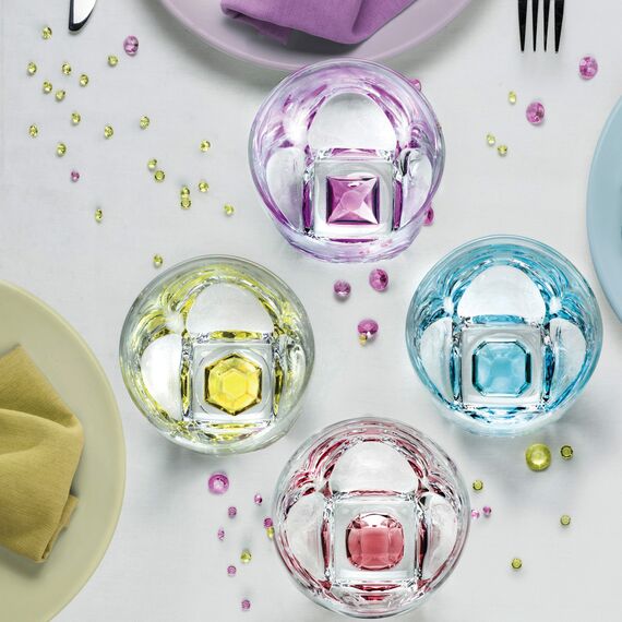 Набор из 4-х цветных стаканов RCR Gems 320 мл, D88 мм, H95 мм, хрустальное стекло LUXION, Италия, изображение 4