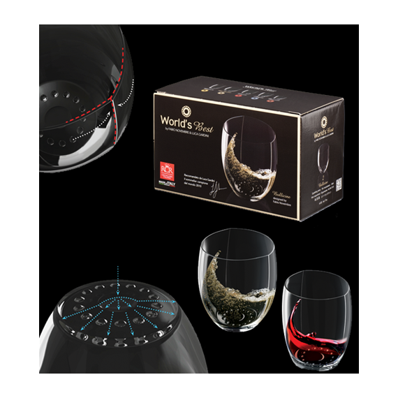 Набор из 6-ти стаканов для воды RCR Wolrd's Best 520 мл, D94 мм, H107 мм, стекло, Италия, изображение 5