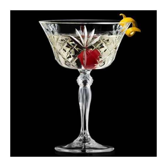 Набор из 6-ти бокалов-блюдец для шампанского RCR Style Melodia 260мл, хрустальное стекло, Италия, изображение 2