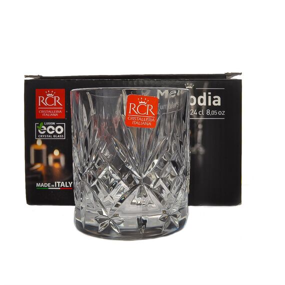 Набор из 2-х стаканов для виски RCR Melodia 240 мл, хрустальное стекло, Италия, изображение 3