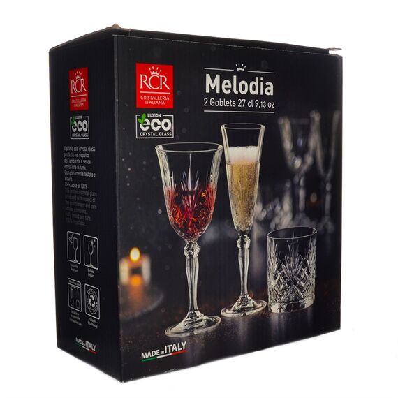 Набор из 2-х бокал для вина RCR Melodia 270 мл, хрустальное стекло, Италия, изображение 4