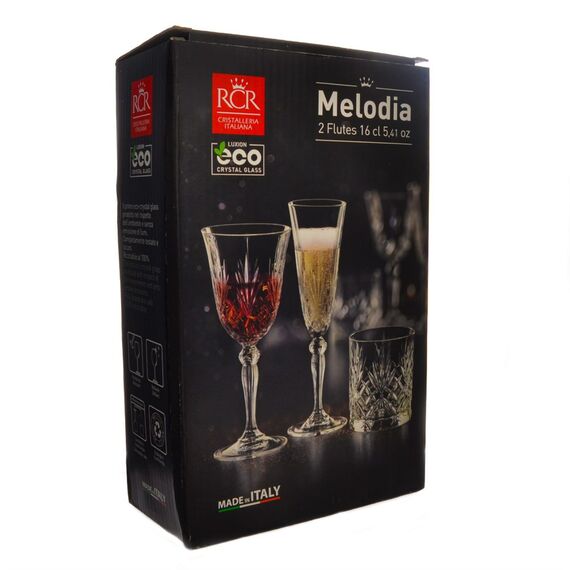 Набор из 2-х бокалов для шампанского RCR Melodia 160 мл, хрустальное стекло, Италия, изображение 4